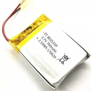 iec62133 un38.3 msds аккумуляторная литий-полимерная батарея 3.7 В 700 мАч 802535 ультра тонкий
